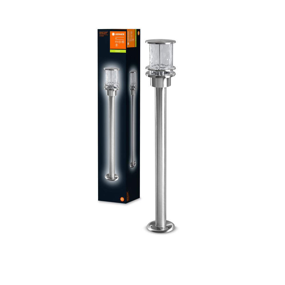 Ledvance ENDURA Classic Post 80cm E27 Lampe de chemin extérieure en acier inoxydable LED IP44