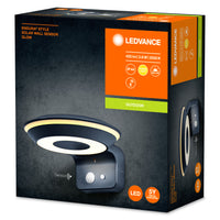 Ledvance Endura Style solar GLOW Wand Sensor LED 3.6W 3000K IP44 Donkergrijs Buitenlamp
