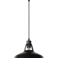 Lucide BRASSY-BIS hanglamp Zwart, 1xE27 fitting, verstelbare hoogte, ronde metalen kap Ø31cm, IP20
