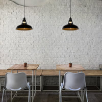 Lucide BRASSY-BIS hanglamp Zwart, 1xE27 fitting, verstelbare hoogte, ronde metalen kap Ø31cm, IP20