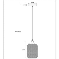 Lucide Mesh hanglamp Zwart, ronde metalen kap Ø150mm, E27 fitting 60W max, hoogte verstelbaar, IP20