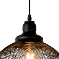 Lucide MESH suspension luminaire Noir Ø28cm 1xE27 lampe suspendue en métal moderne IP20 hauteur réglable dimmable