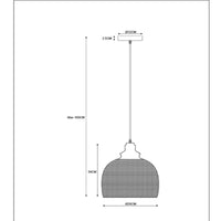 Lucide MESH suspension luminaire Noir Ø28cm 1xE27 lampe suspendue en métal moderne IP20 hauteur réglable dimmable