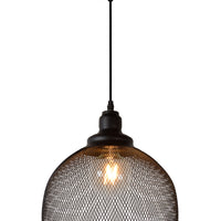Lucide MESH suspension luminaire Noir Ø28cm 1xE27 lampe suspendue en métal moderne IP20 hauteur réglable dimmable