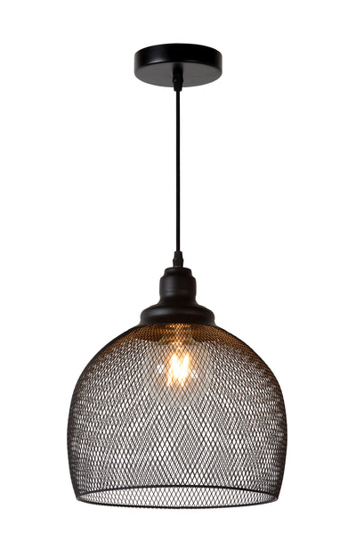 Lucide MESH suspension luminaire Noir Ø28cm 1xE27 lampe suspendue en métal moderne IP20 hauteur réglable dimmable