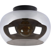 Plafonnier Lucide JUDI Ø30,5cm, verre fumé, 1xE27, dimmable, style moderne, cadre en métal, IP20