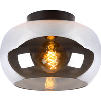 Plafonnier Lucide JUDI Ø30,5cm, verre fumé, 1xE27, dimmable, style moderne, cadre en métal, IP20