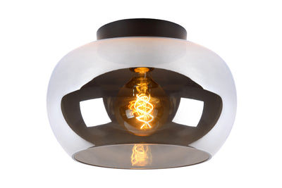 Plafonnier Lucide JUDI Ø30,5cm, verre fumé, 1xE27, dimmable, style moderne, cadre en métal, IP20