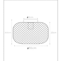 Plafonnier Lucide MESH cylindre métallique 30cm, douille E27, Noir Mat avec finition Or, style vintage IP20