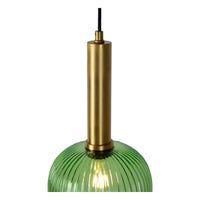 Lucide MALOTO suspension, métal et verre oval vintage, culot E27, 40W max, IP20, finition bronze vert