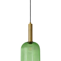 Lucide MALOTO suspension, métal et verre oval vintage, culot E27, 40W max, IP20, finition bronze vert