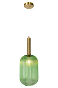 Lucide MALOTO hanglamp, vintage ovale metaal en glas, E27 fitting, max 40W, IP20, groen bronzen afwerking