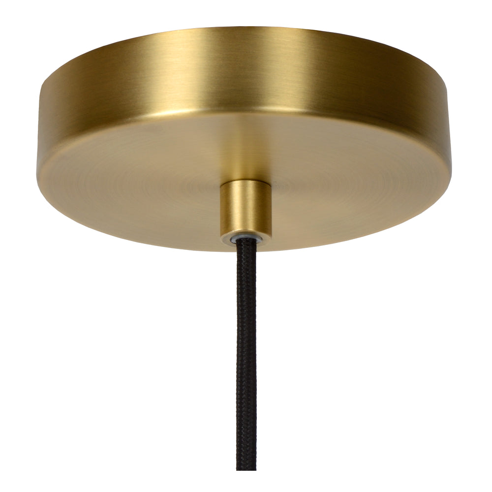 Lucide Maloto vintage hanglamp, 1xE27, amberkleurig glas, metalen bronzen afwerking, Ø30cm, hoogte verstelbaar, IP20