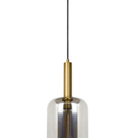 Suspension Lucide JOANET Ø22cm, 1xDouille E27, bronze avec verre fumé, hauteur réglable, IP20