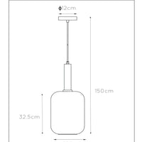 Suspension Lucide JOANET Ø22cm, 1xDouille E27, bronze avec verre fumé, hauteur réglable, IP20