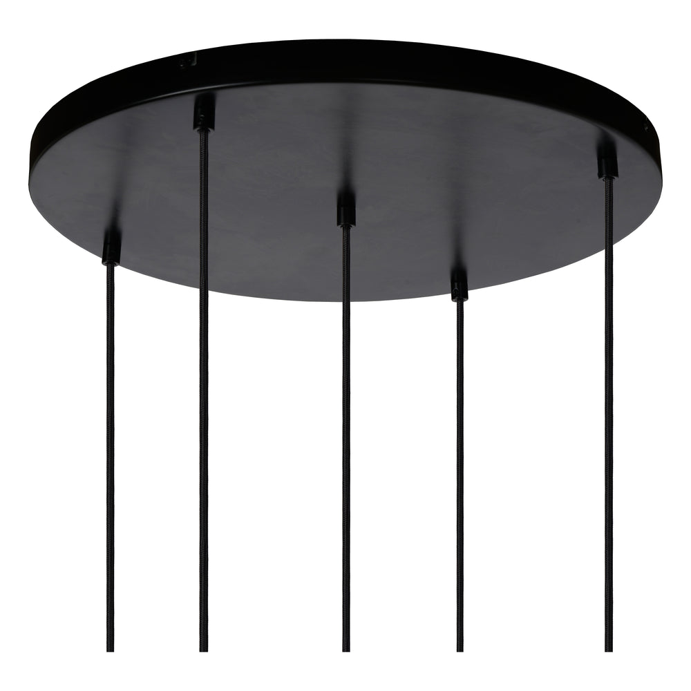 Suspension Lucide JOANET Ø66cm, 5xE27, dimmable, hauteur réglable, bronze avec verre fumé, IP20