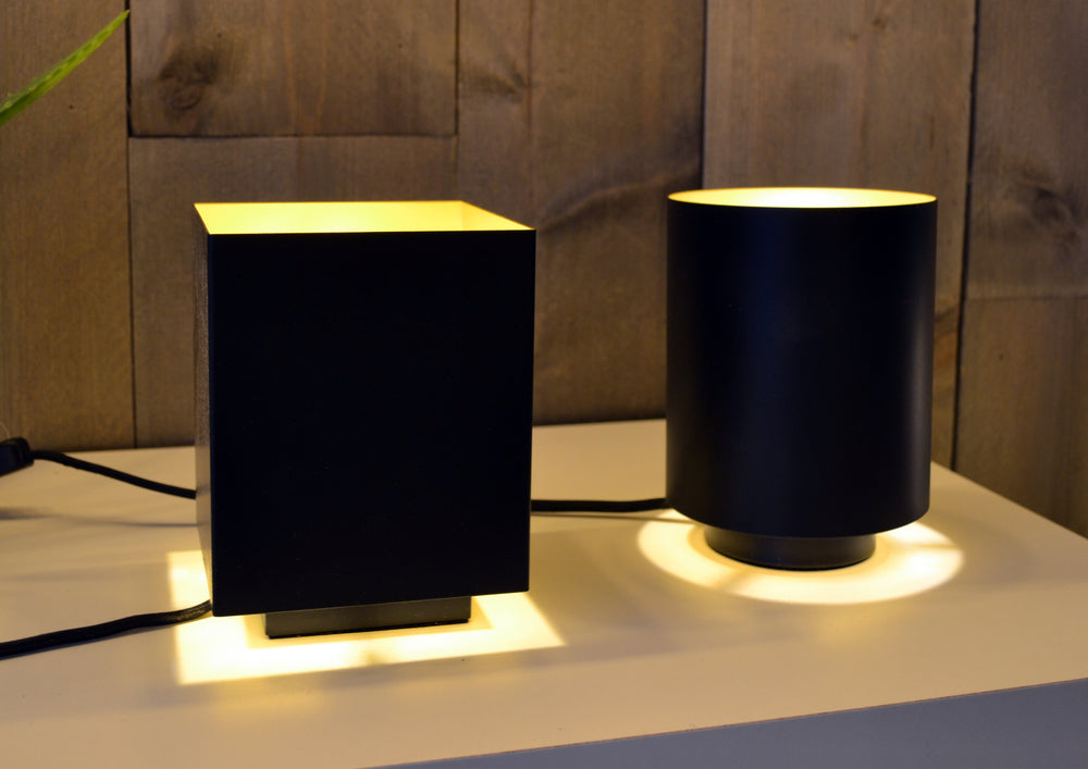 Lucide SUZY vintage tafellamp, cilinder metaal, Sandy Black Gold afwerking, E14 fitting, 220-240V, IP20