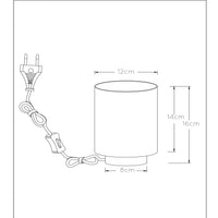 Lucide SUZY vintage tafellamp, cilinder metaal, Sandy Black Gold afwerking, E14 fitting, 220-240V, IP20