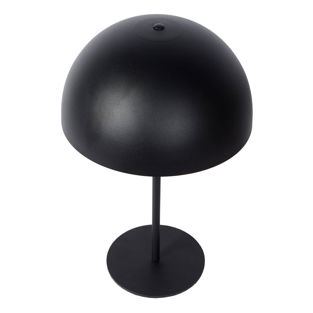 Lampe de table Lucide SIEMON Ø25cm Noir, culot E14, 230V, corps en acier, design champignon moderne, utilisation intérieure IP20