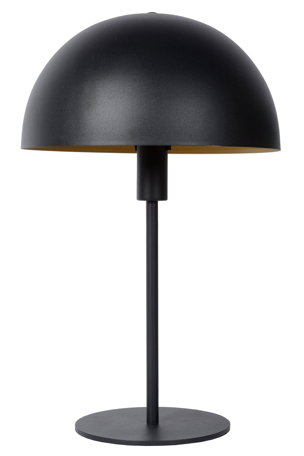 Lampe de table Lucide SIEMON Ø25cm Noir, culot E14, 230V, corps en acier, design champignon moderne, utilisation intérieure IP20