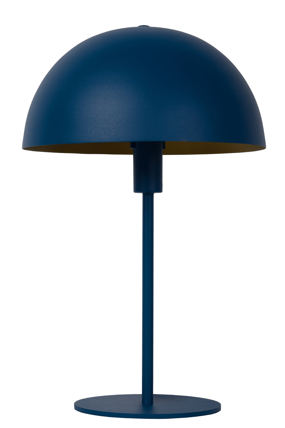 Lucide SIEMON tafellamp Blauw, 1xE14 fitting, 25cm stalen kap, modern paddenstoelontwerp, IP20 gebruik binnenshuis