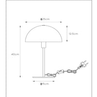 Lampe de table Lucide SIEMON Bleu, 1xE14, abat-jour en acier 25cm, design champignon moderne, usage intérieur IP20