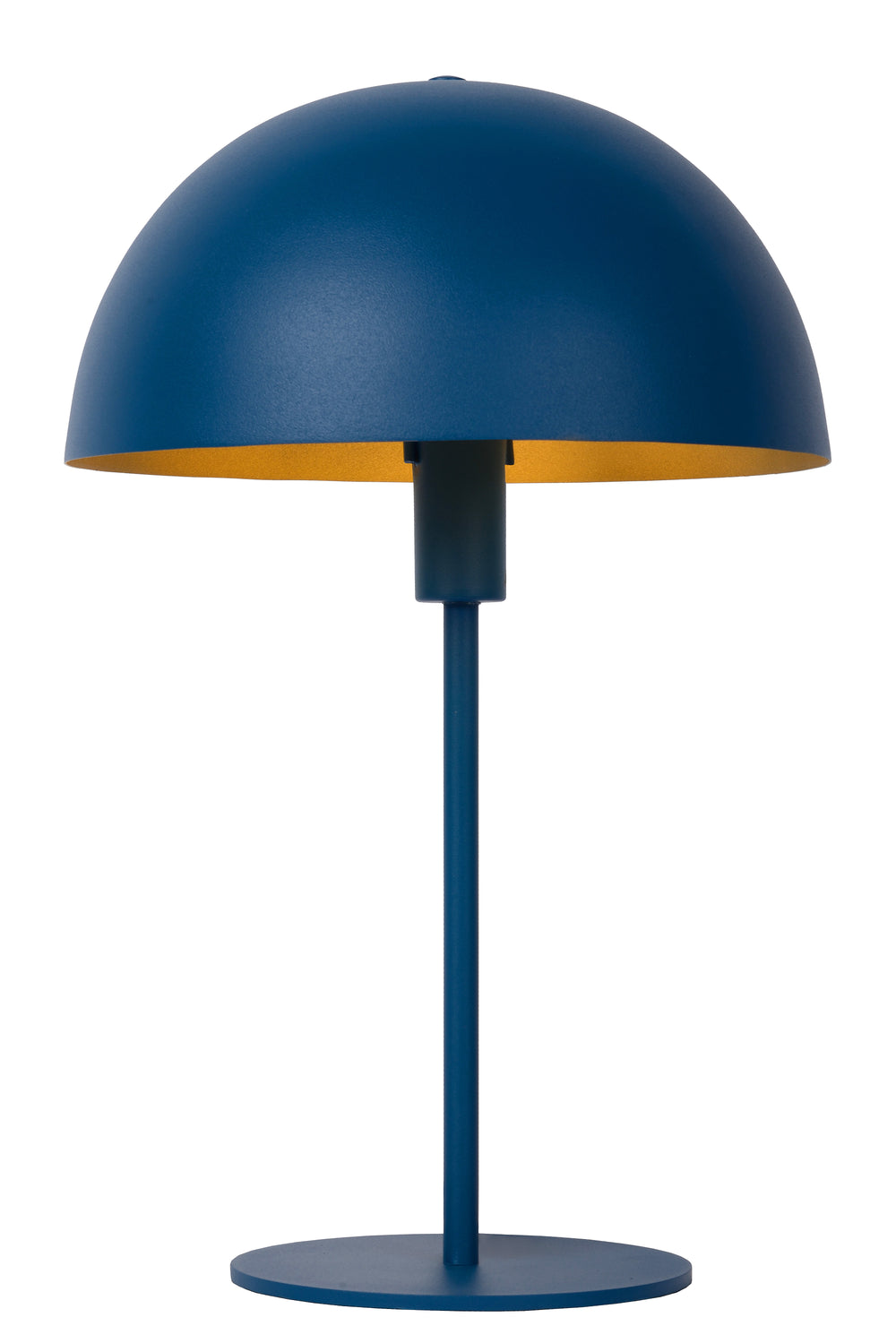 Lucide SIEMON tafellamp Blauw, 1xE14 fitting, 25cm stalen kap, modern paddenstoelontwerp, IP20 gebruik binnenshuis