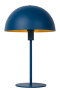 Lucide SIEMON tafellamp Blauw, 1xE14 fitting, 25cm stalen kap, modern paddenstoelontwerp, IP20 gebruik binnenshuis