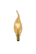 Lucide CT35 LED filament kaarslamp E14 3W 2200K dimbaar Amber glas 165 lumen IP20 vintage stijl