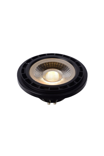 Lucide LED GU10 12W 230V dim to warm lamp 2200K-3000K 820 lumen CRI 95 Zwart Zilver reflector IP20