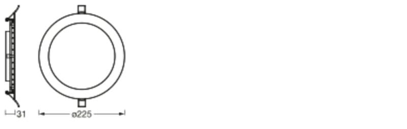 Slank LED Inbouw Downlight Wit 22W 6500K 2000 lumen 110° uitsparing 200mm 225mm