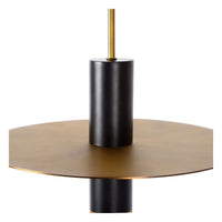 Lucide SELIN moderne hanglamp Ø35cm, 1xGU10, metaal Zwart en Geel Messing, verstelbare hoogte, IP20