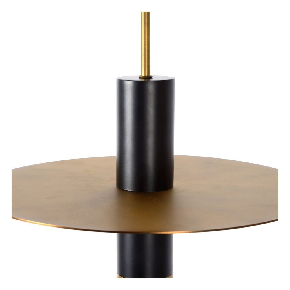 Lucide SELIN moderne hanglamp Ø35cm, 1xGU10, metaal Zwart en Geel Messing, verstelbare hoogte, IP20