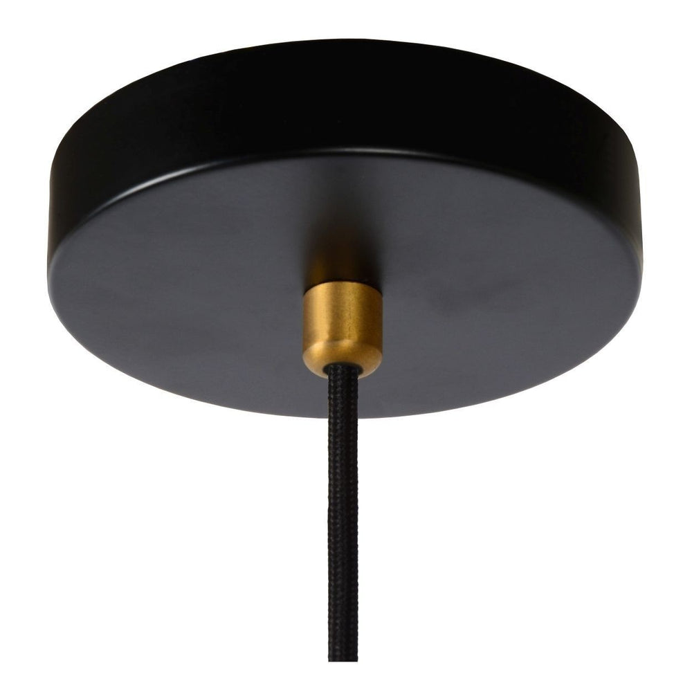 Lucide SELIN moderne hanglamp Ø35cm, 1xGU10, metaal Zwart en Geel Messing, verstelbare hoogte, IP20