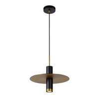 Lucide SELIN moderne hanglamp Ø35cm, 1xGU10, metaal Zwart en Geel Messing, verstelbare hoogte, IP20