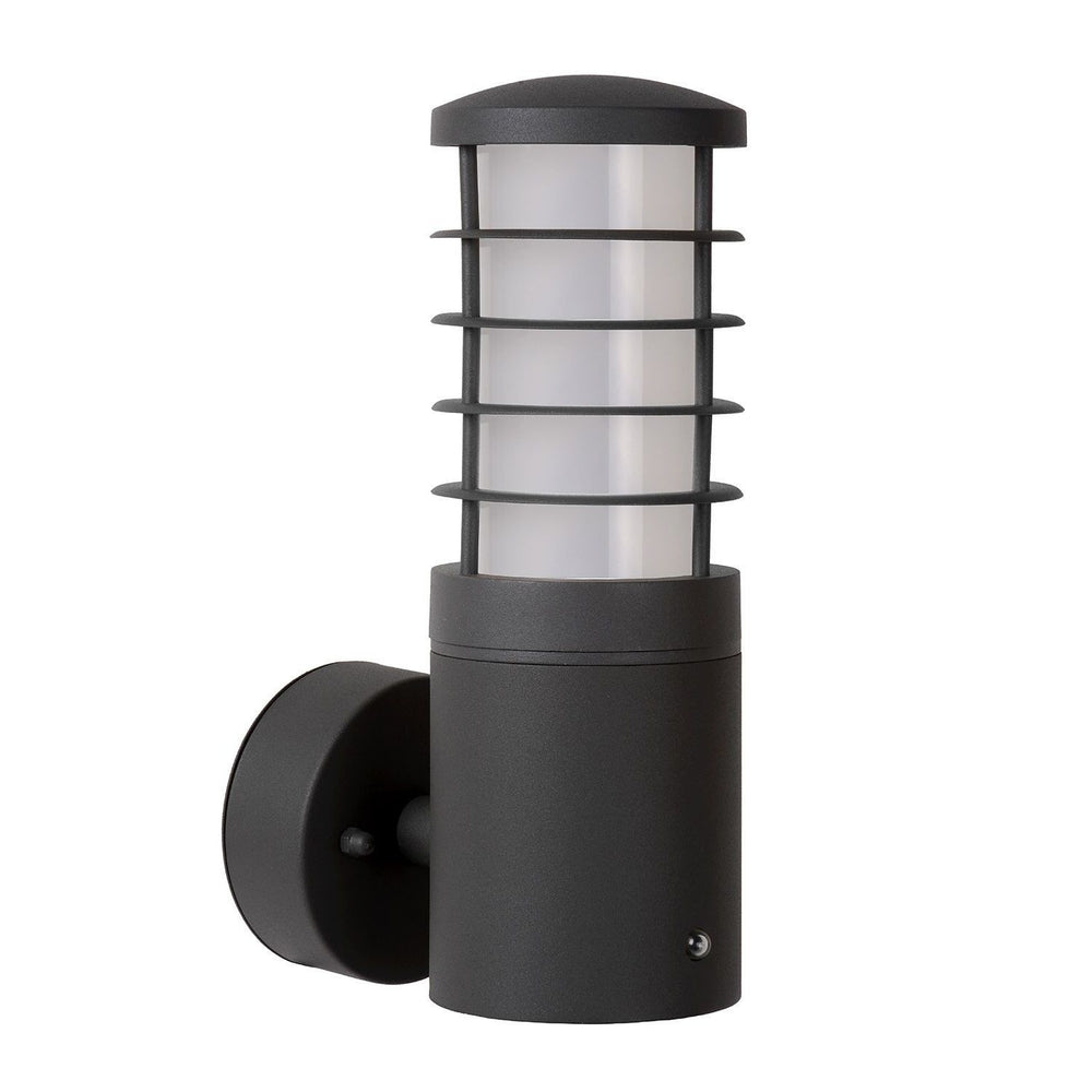 Applique murale extérieure solide Lucide Ø9cm E27 IP54 anthracite LED