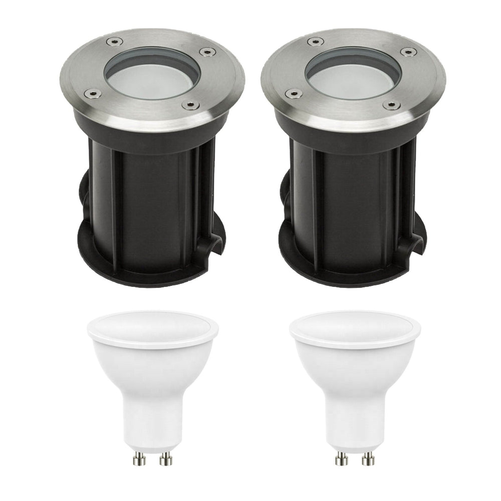 Set van 2 LED Grondspot Buiten - 2x 4W - 3000K - IP67 