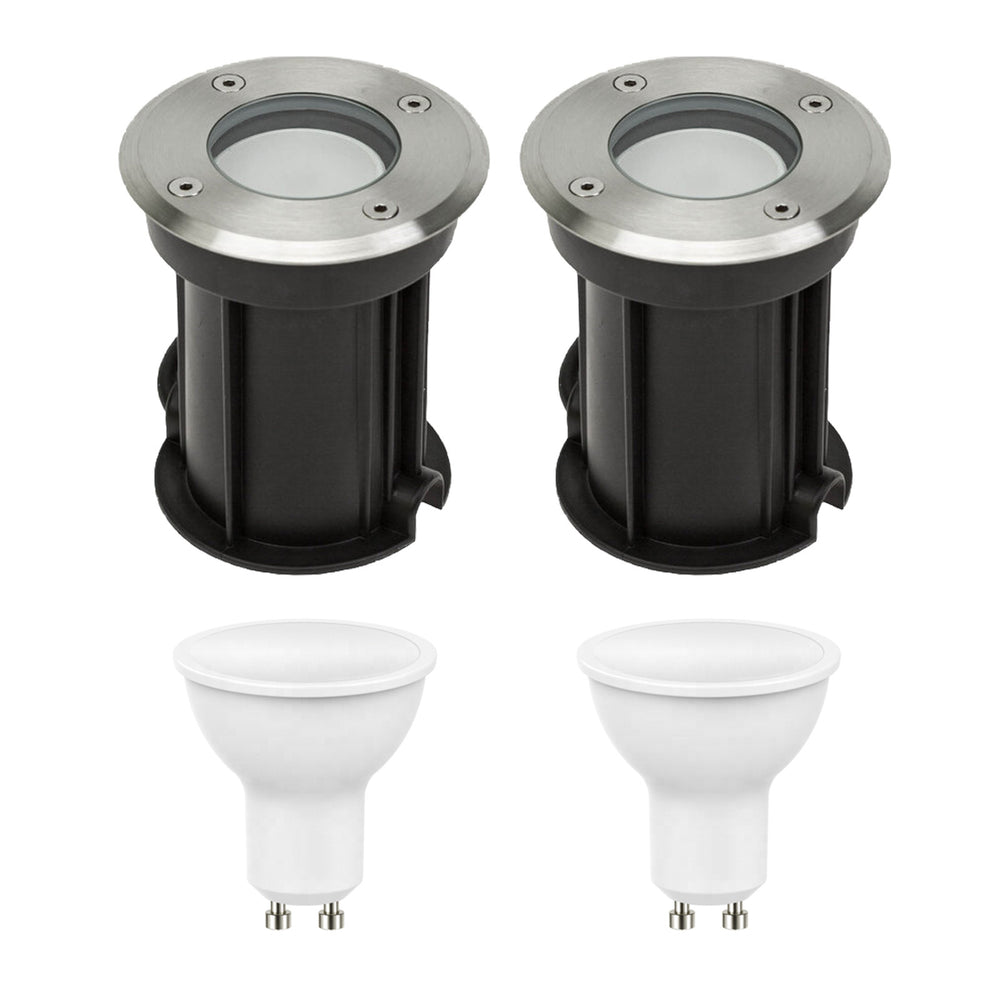 Set van 2 LED Grondspot Buiten - 2x 4W - 3000K - IP67 