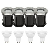 Set van 4 LED Grondspot Buiten - 4x 4W - 3000K - IP67 