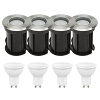 Set van 4 LED Grondspot Buiten - 4x 4W - 3000K - IP67 
