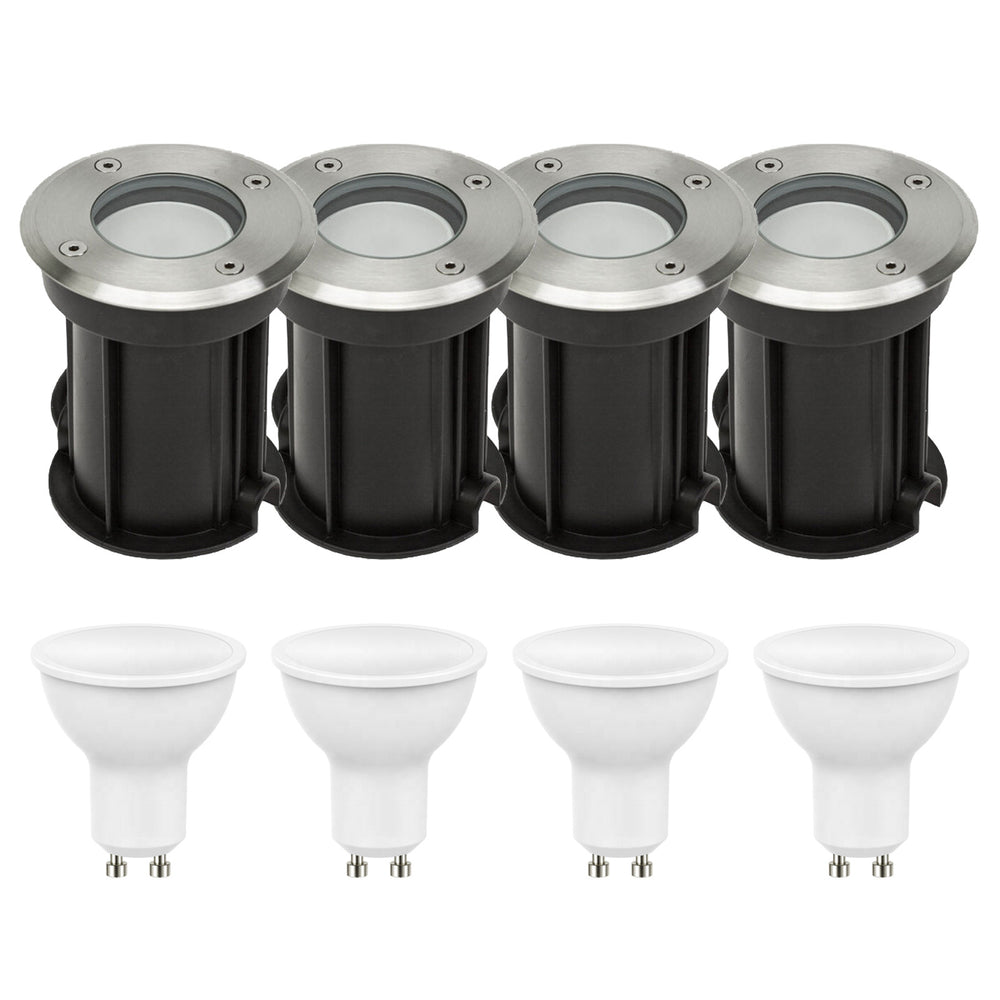 Set van 4 LED Grondspot Buiten - 4x 4W - 3000K - IP67 