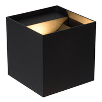 Lucide AXI LED wandlamp, 2x7W 2700K, IP54, verstelbare bundelhoek, Zwart aluminium, moderne badkamerverlichting