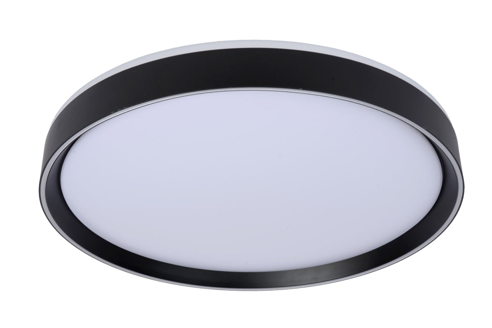 Lucide NURIA Plafonnier LED 36W 2700K 3-Niveaux Dim rond Ø50cm Noir moderne IP20