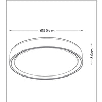 Lucide NURIA Plafonnier LED 36W 2700K 3-Niveaux Dim rond Ø50cm Noir moderne IP20