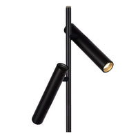 Lampe de lecture LED Lucide PHILON, 2x4.5W 3000K dimmable avec commande tactile, 220-240V, IP20, Noir, 140cm