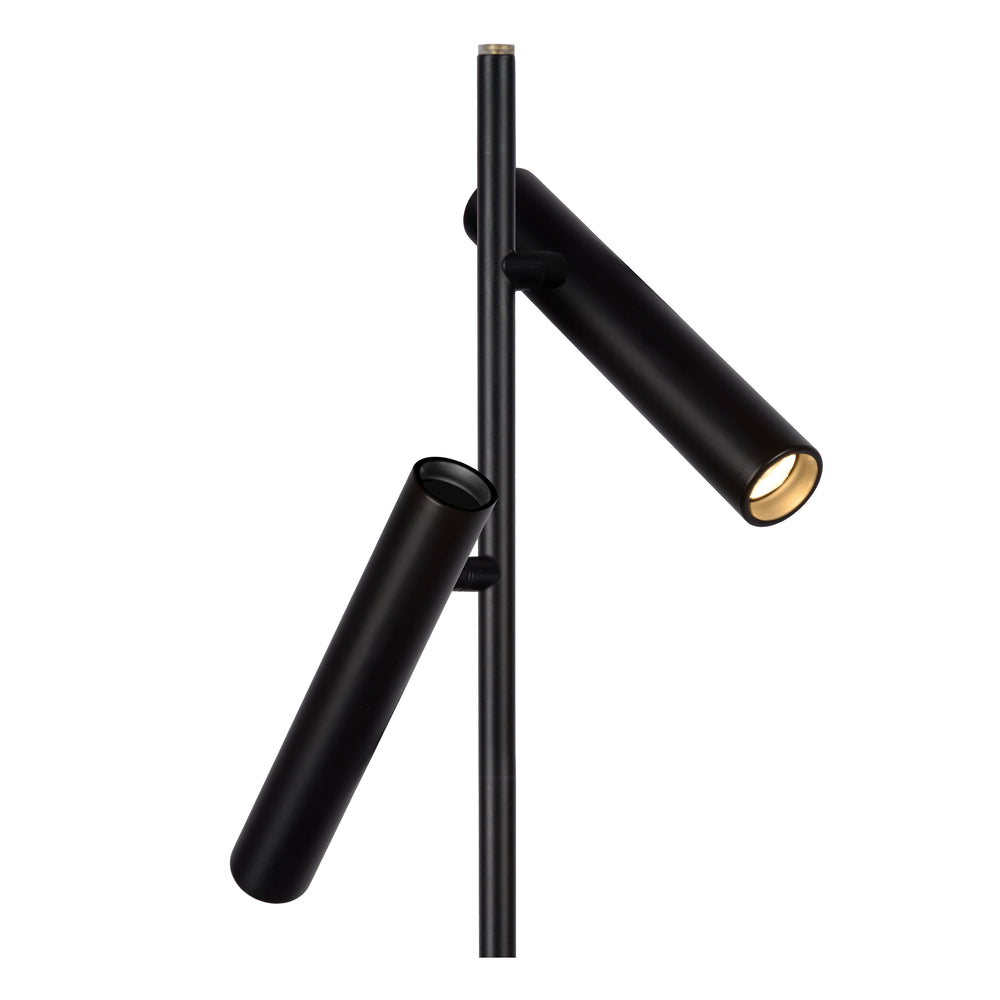 Lampe de lecture LED Lucide PHILON, 2x4.5W 3000K dimmable avec commande tactile, 220-240V, IP20, Noir, 140cm