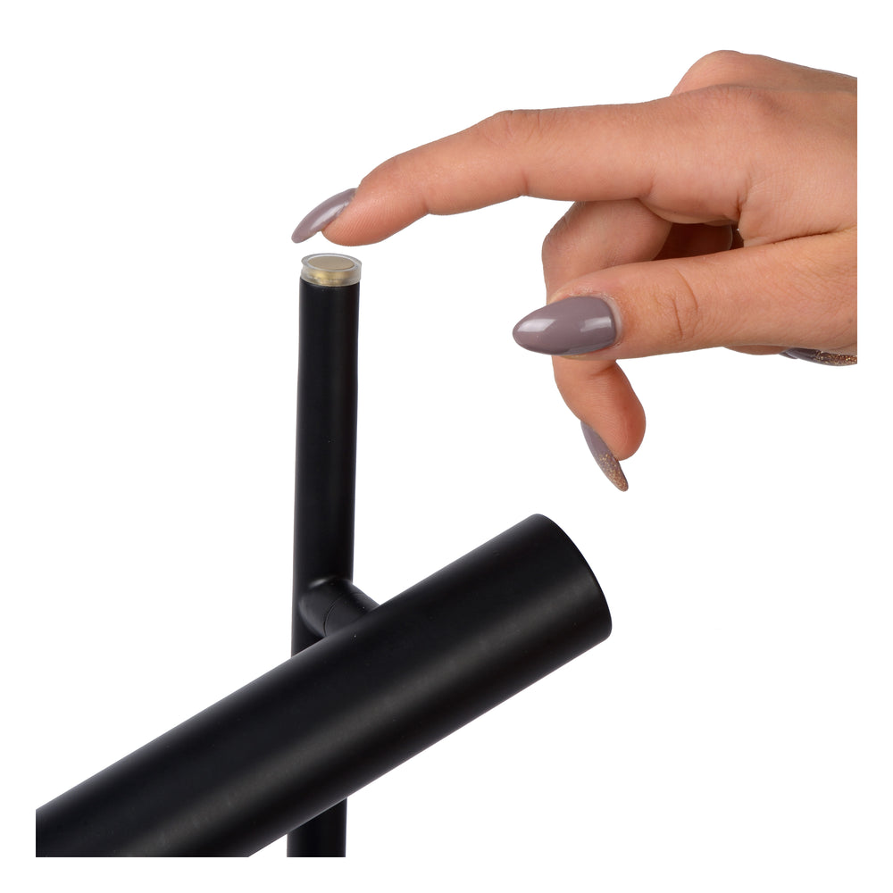 Lampe de lecture LED Lucide PHILON, 2x4.5W 3000K dimmable avec commande tactile, 220-240V, IP20, Noir, 140cm
