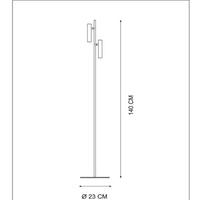 Lampe de lecture LED Lucide PHILON, 2x4.5W 3000K dimmable avec commande tactile, 220-240V, IP20, Noir, 140cm