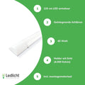 Aigostar réglette LED 120cm 40W 4000K lumière blanche éclatante IP20 puce Philips CRI 80 CE RoHS incl fixation
