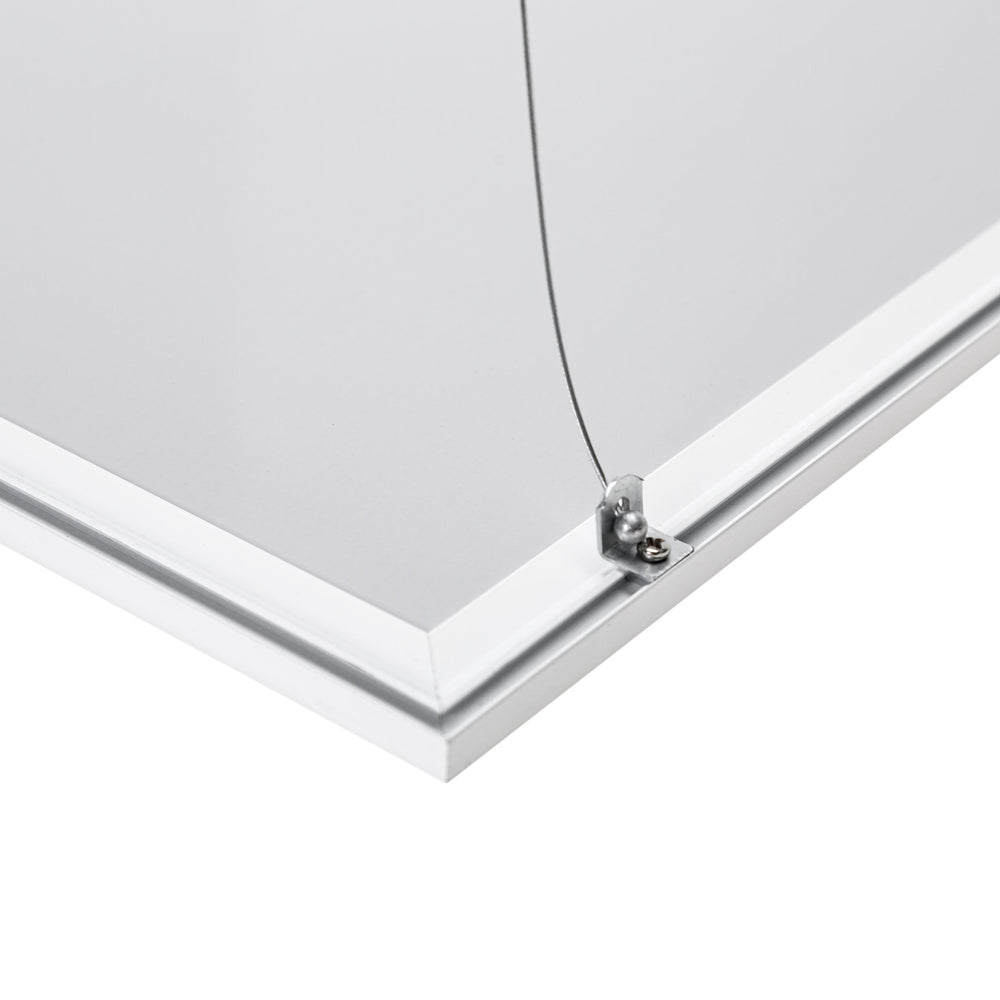 Spectrum ophangset voor led plafondarmatuur 600x600mm zilver staal, ideaal voor spectrum algine int installatie